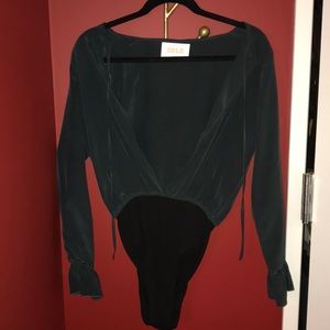 Stone cold fox bodysuit emerald green